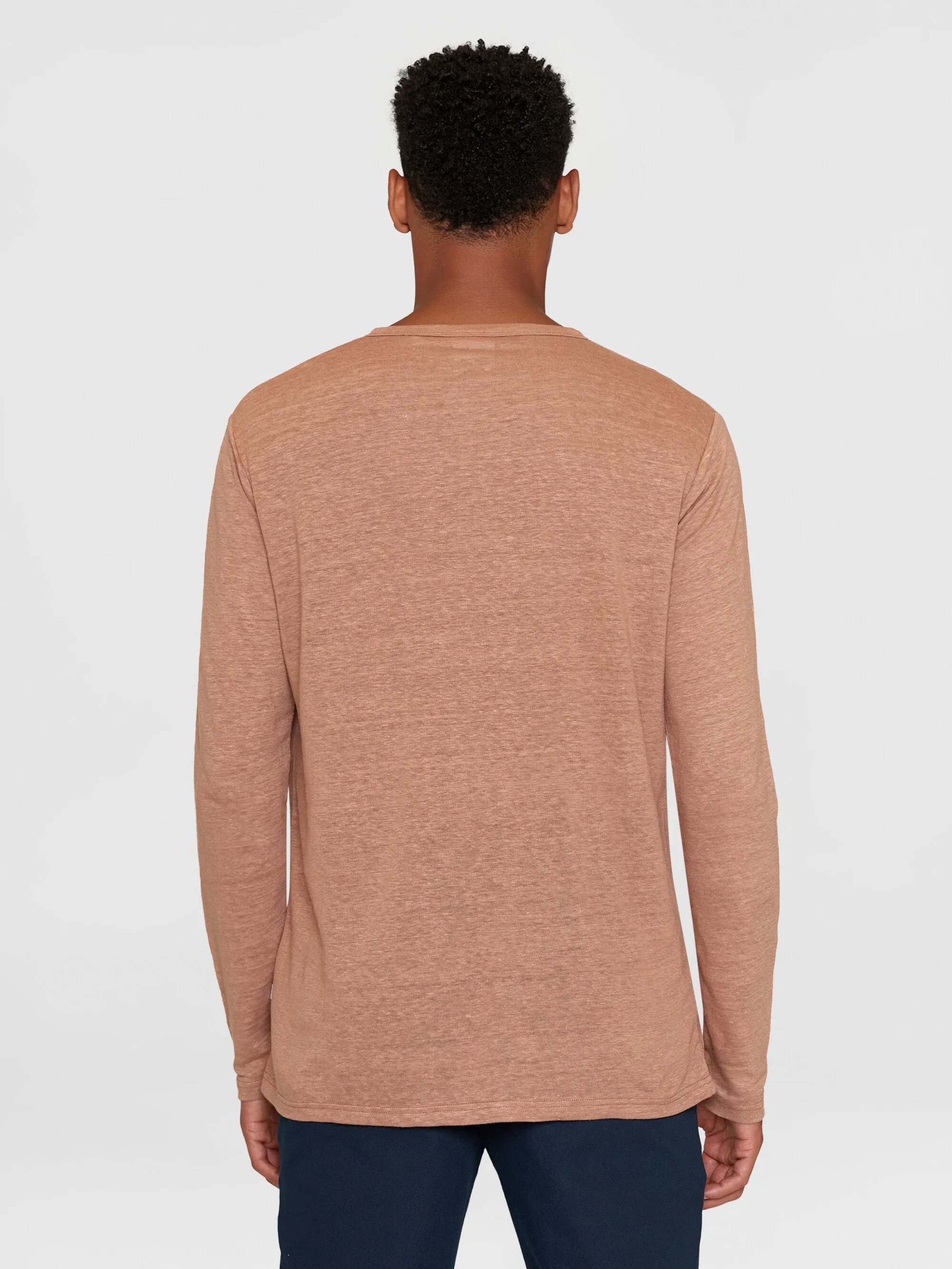 Regular linen henley - GOTS/Vegan - Chocolate Malt