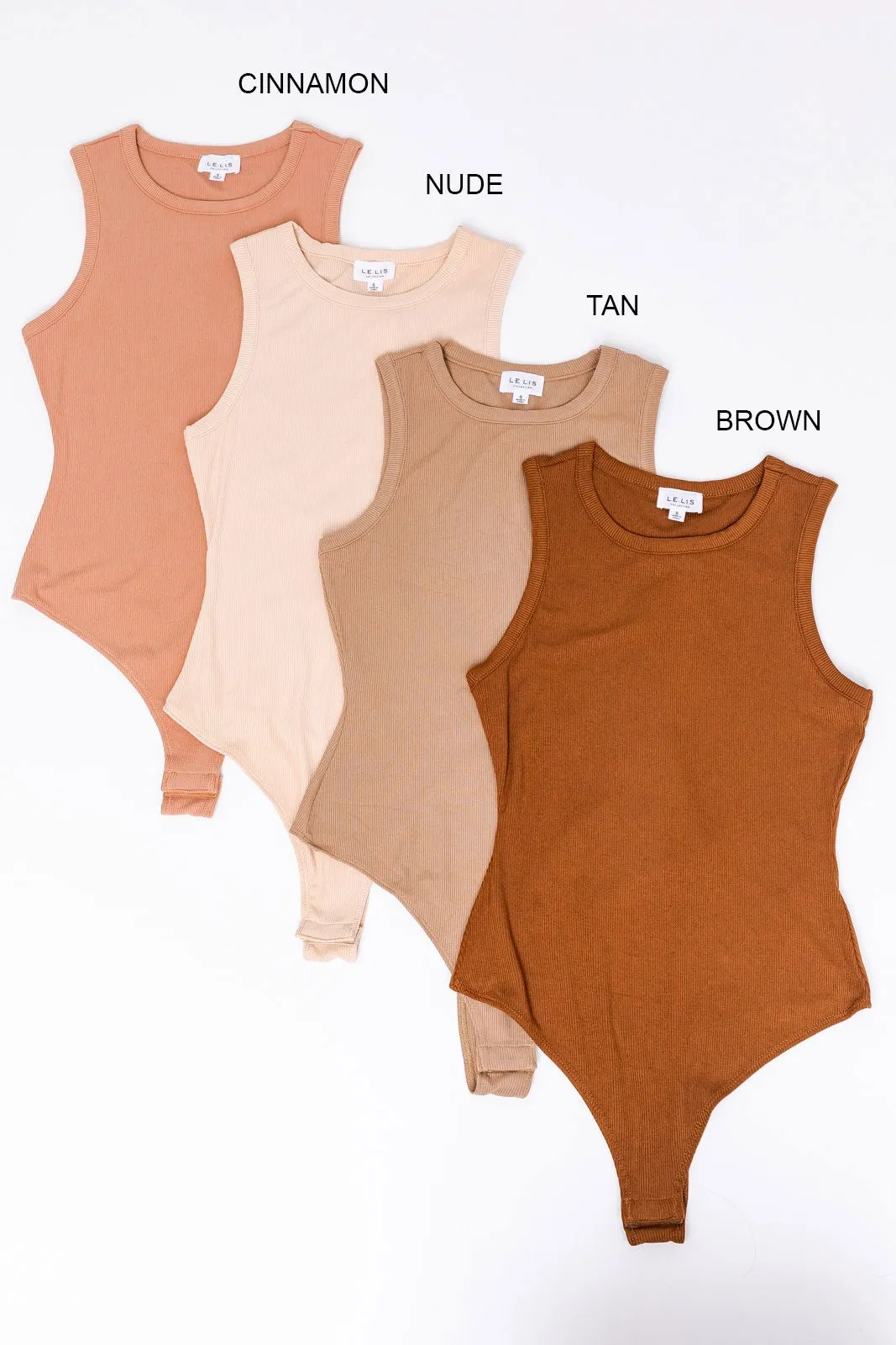 *ROUND NECK SLEEVELESS BODYSUIT NUDE