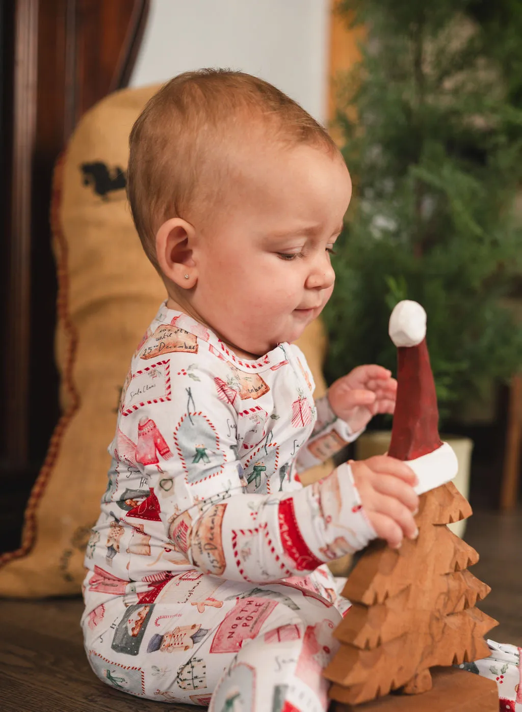 Santa Stop | Bamboo Zip Romper