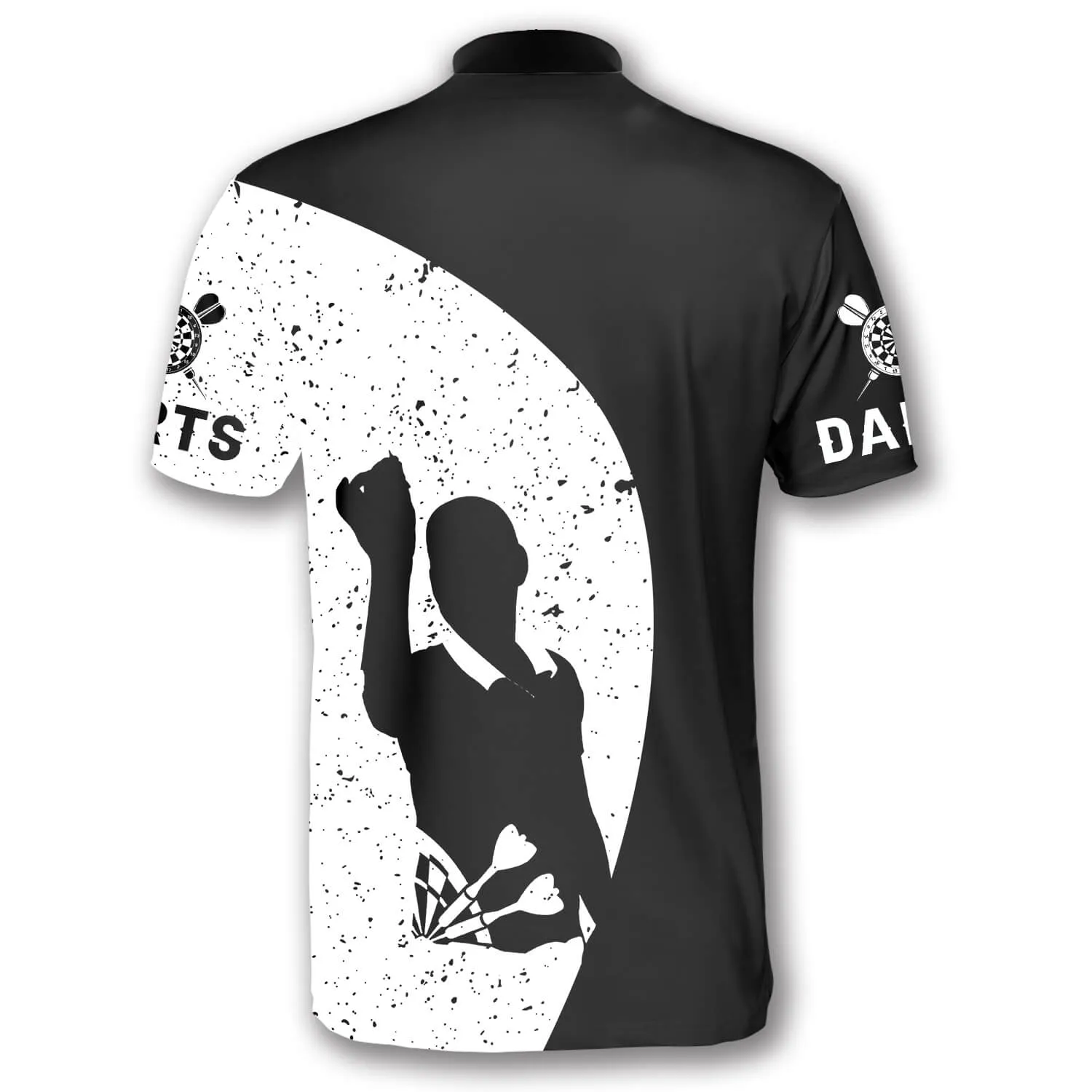 Silhouettes Black White Version Custom Darts Jerseys for Men, Perfect Shirt for Dart Player