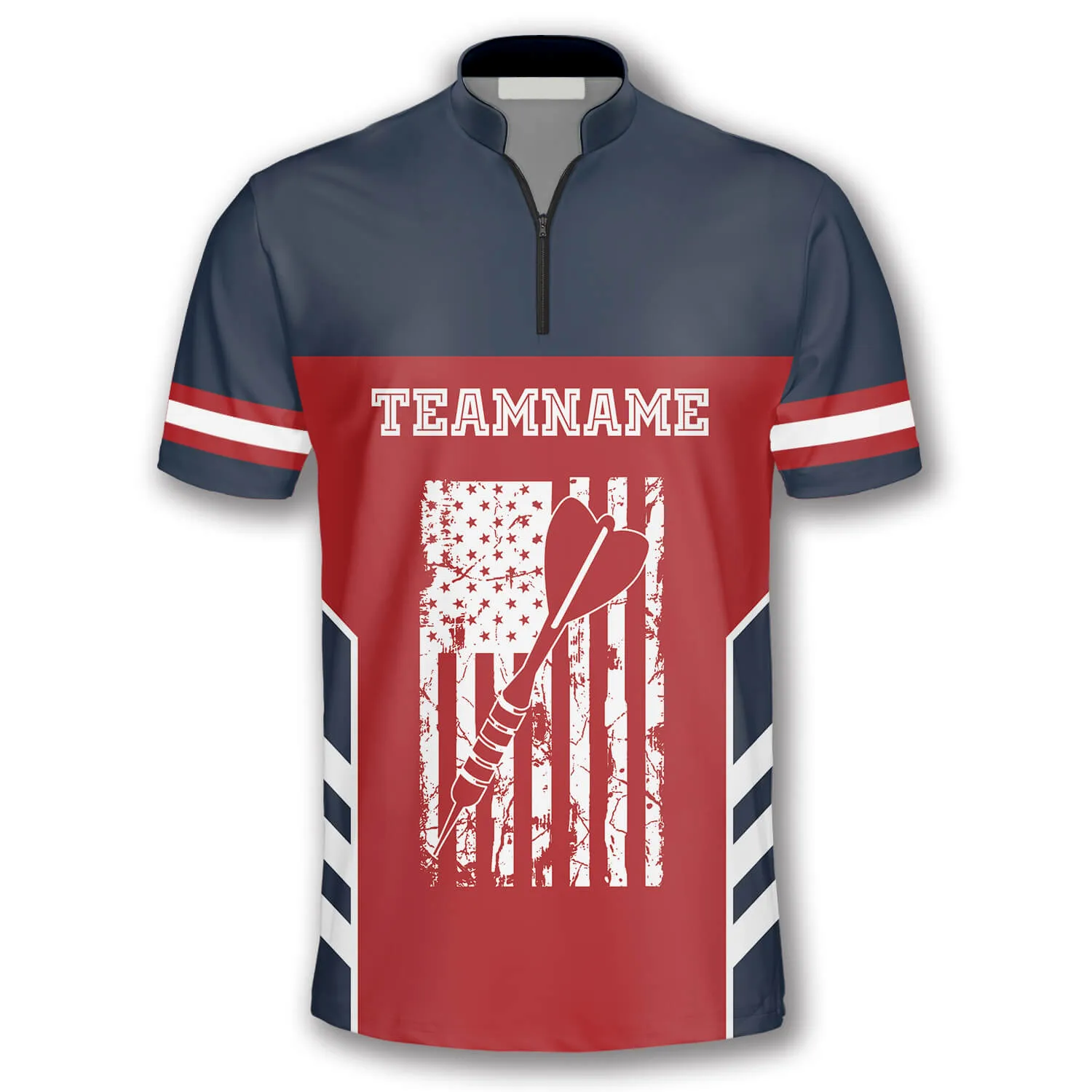 Skull American Flag Red Blue Custom Darts Jerseys for Men, Dart Shirt, Flag American Shirt