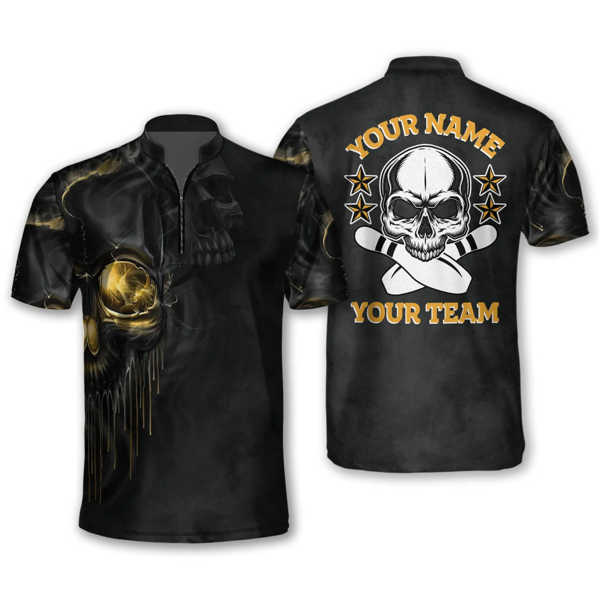 Skull Bowling League Jersey Team Shirts For Men, Idea Shirt for Team Bowling