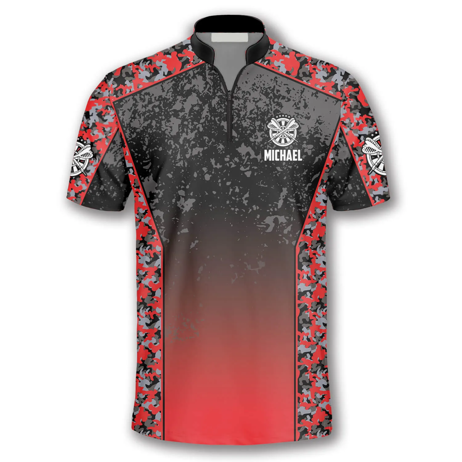 Skull Red Camouflage Custom Darts Jerseys for Men, Idea Gift for Dart Player, Skull Dart Shirt