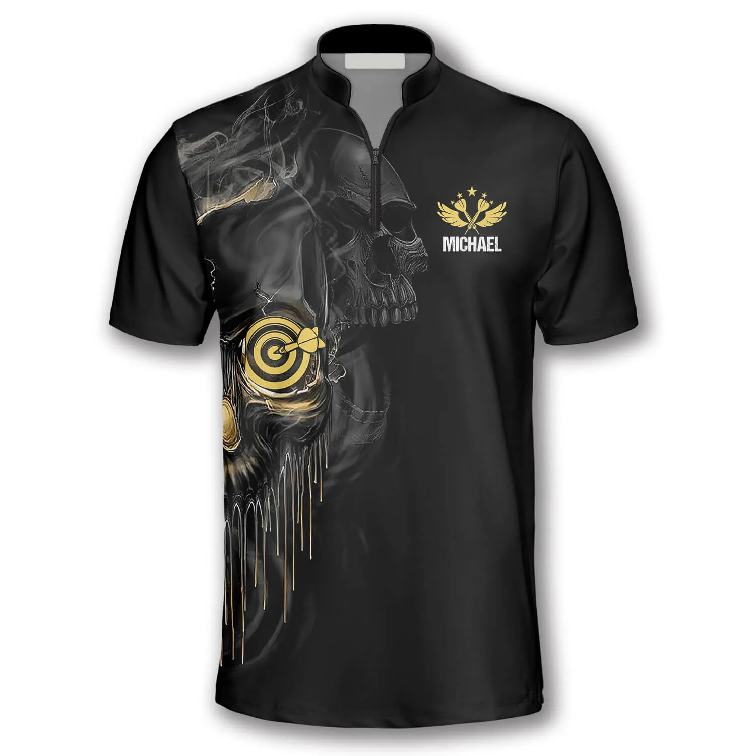 Skull Shut Up and Throw Custom Darts Jerseys for Men, Best Shirt for Dart Player, Skull Shirt