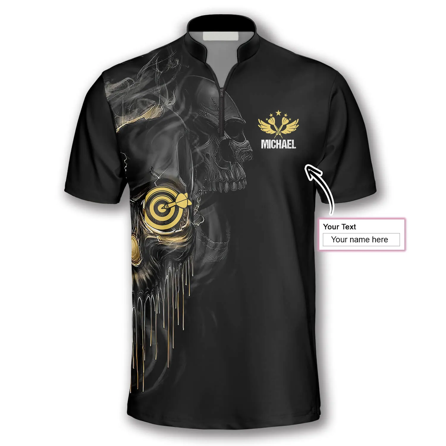 Skull Shut Up and Throw Custom Darts Jerseys for Men, Best Shirt for Dart Player, Skull Shirt