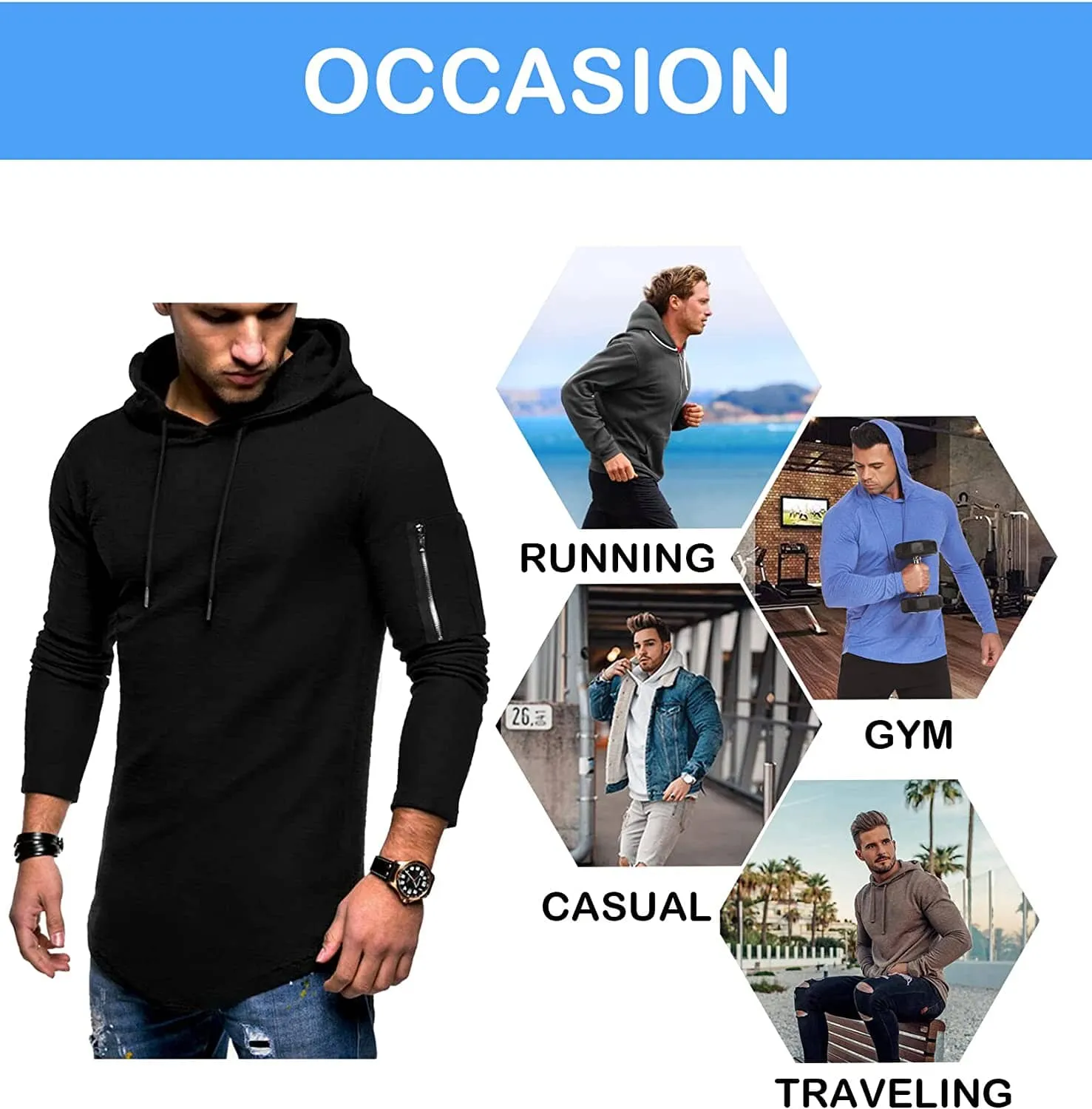 Solid Color Athletic Hoodie (US Only)