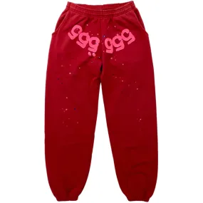 Sp5der Worldwide Red Angel Number 555 Sweatpants Red