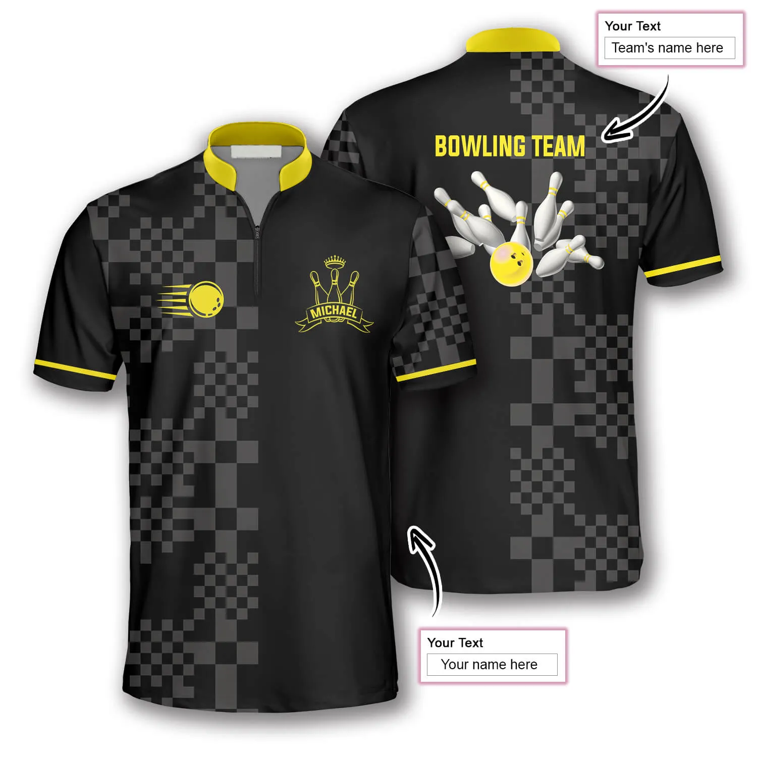 Sporty Abstract Pattern Custom Bowling Jerseys for Men, 3D All Over Print Bowling Shirt, Bowling Team Shirt