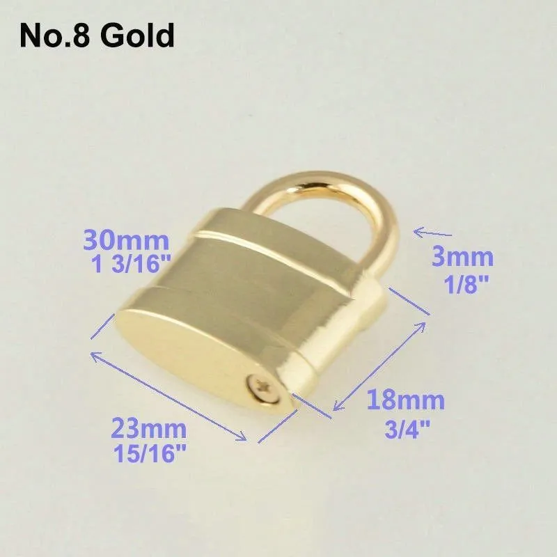 Square Rectangular Padlock Clasp Working Key Lock Panda Shape Leathercraft Purse Bag Buckle Pet Collar Box Diary Wedding Repair Gold Tone