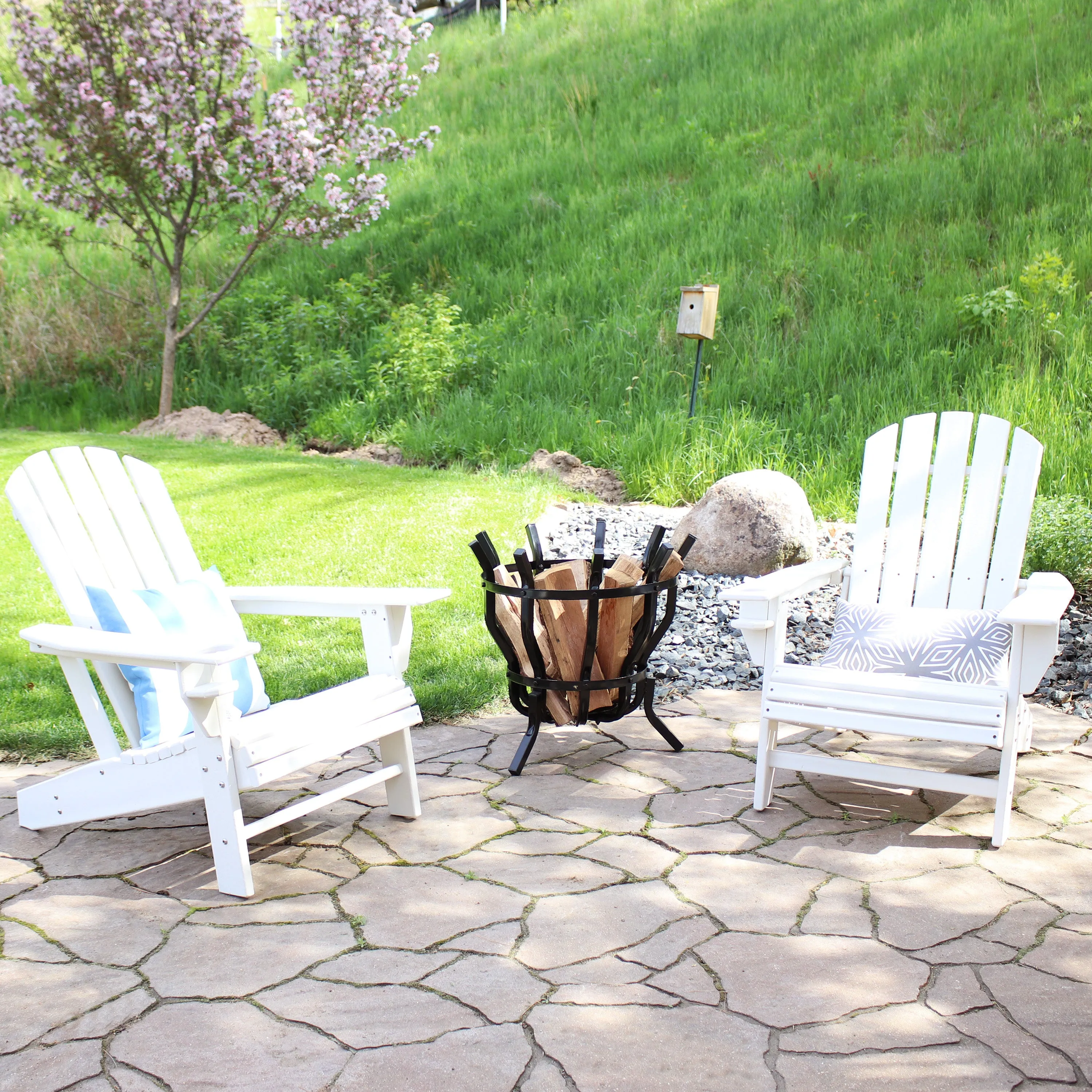 Sunnydaze All-Weather Lake-Style Adirondack Chair with Cup Holder