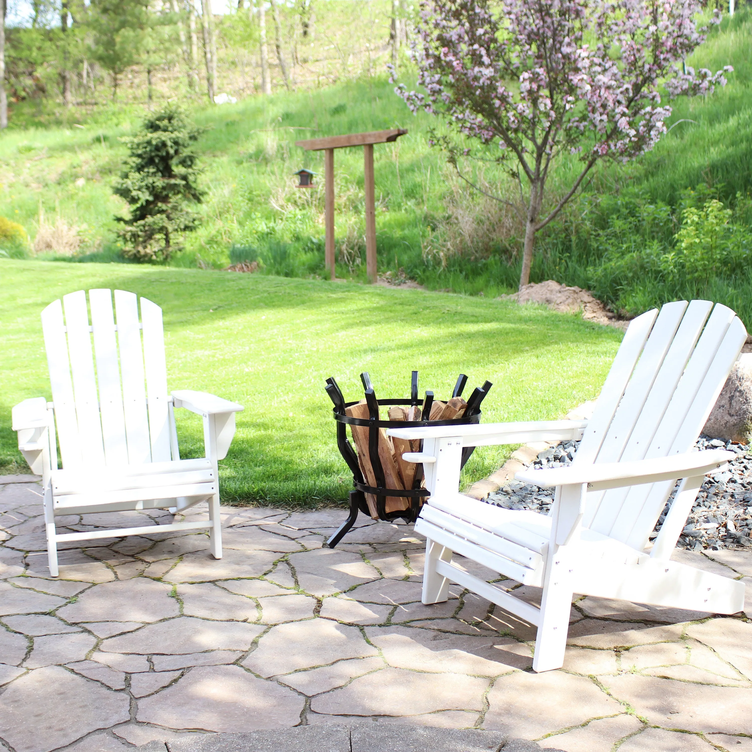 Sunnydaze All-Weather Lake-Style Adirondack Chair with Cup Holder