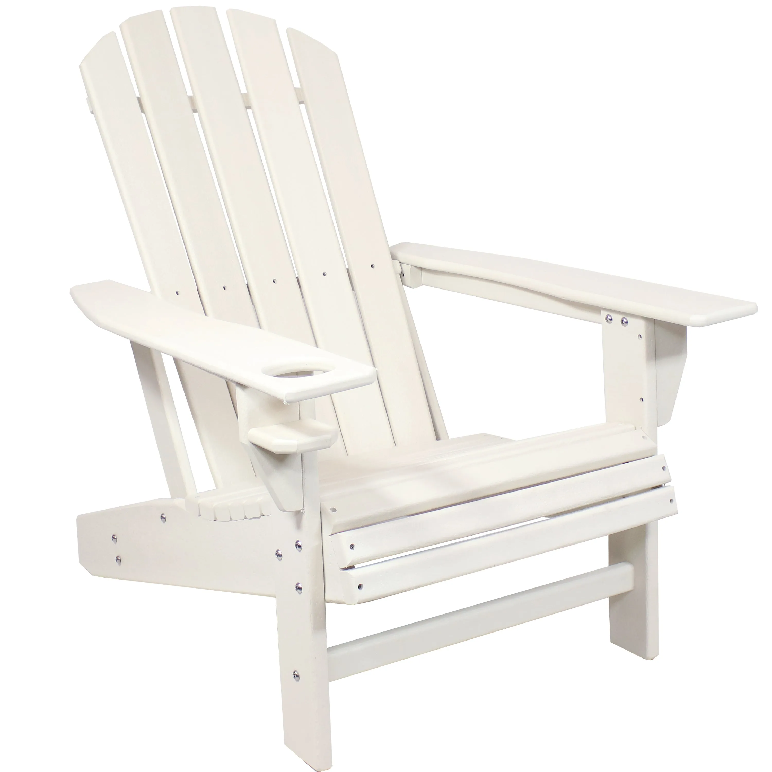 Sunnydaze All-Weather Lake-Style Adirondack Chair with Cup Holder