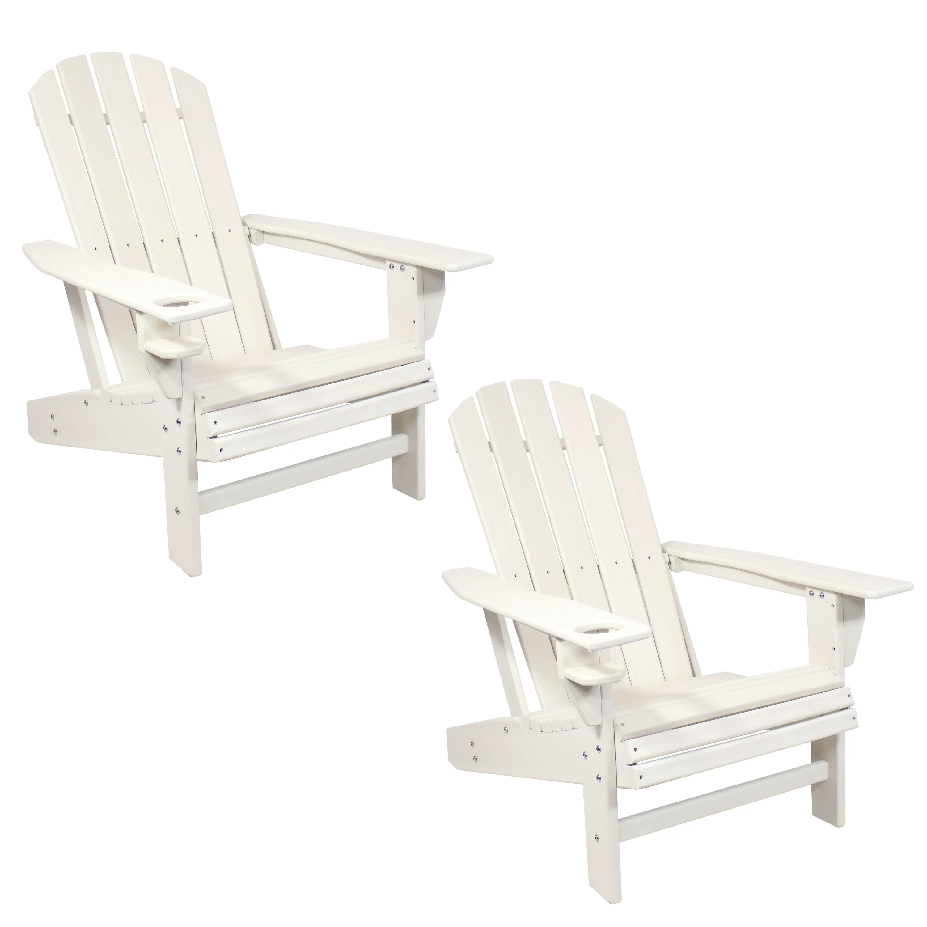 Sunnydaze All-Weather Lake-Style Adirondack Chair with Cup Holder