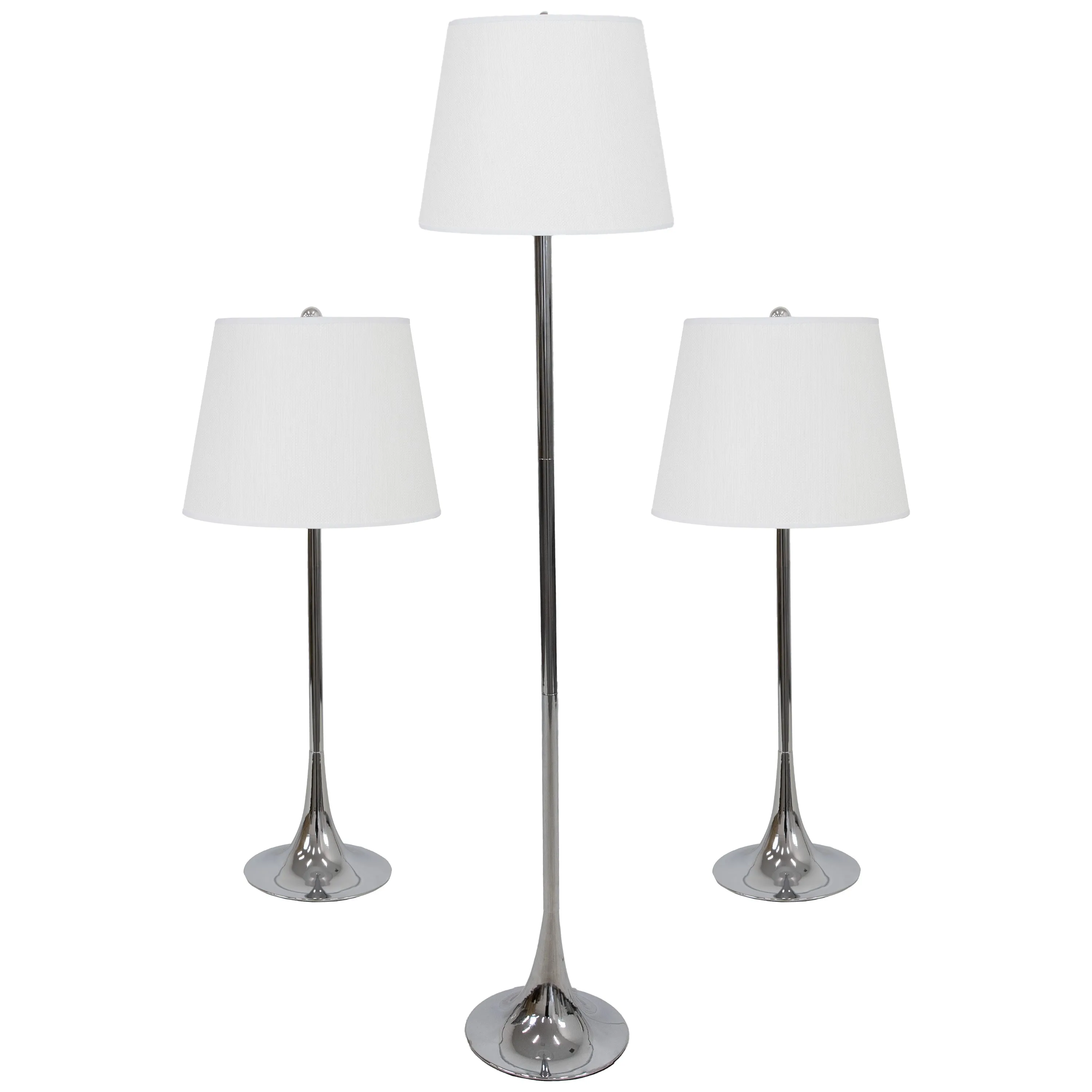 Sunnydaze Modern Splendor 3-Piece Floor and Table Lamp Set