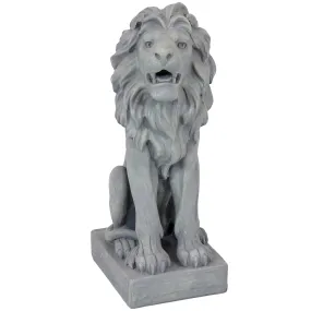 Sunnydaze Noble Beast Sitting Lion Outdoor Statue - 30"