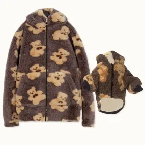 Teddy Bear Print Pet Owner Matching Hoodies