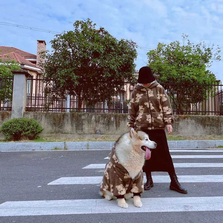 Teddy Bear Print Pet Owner Matching Hoodies