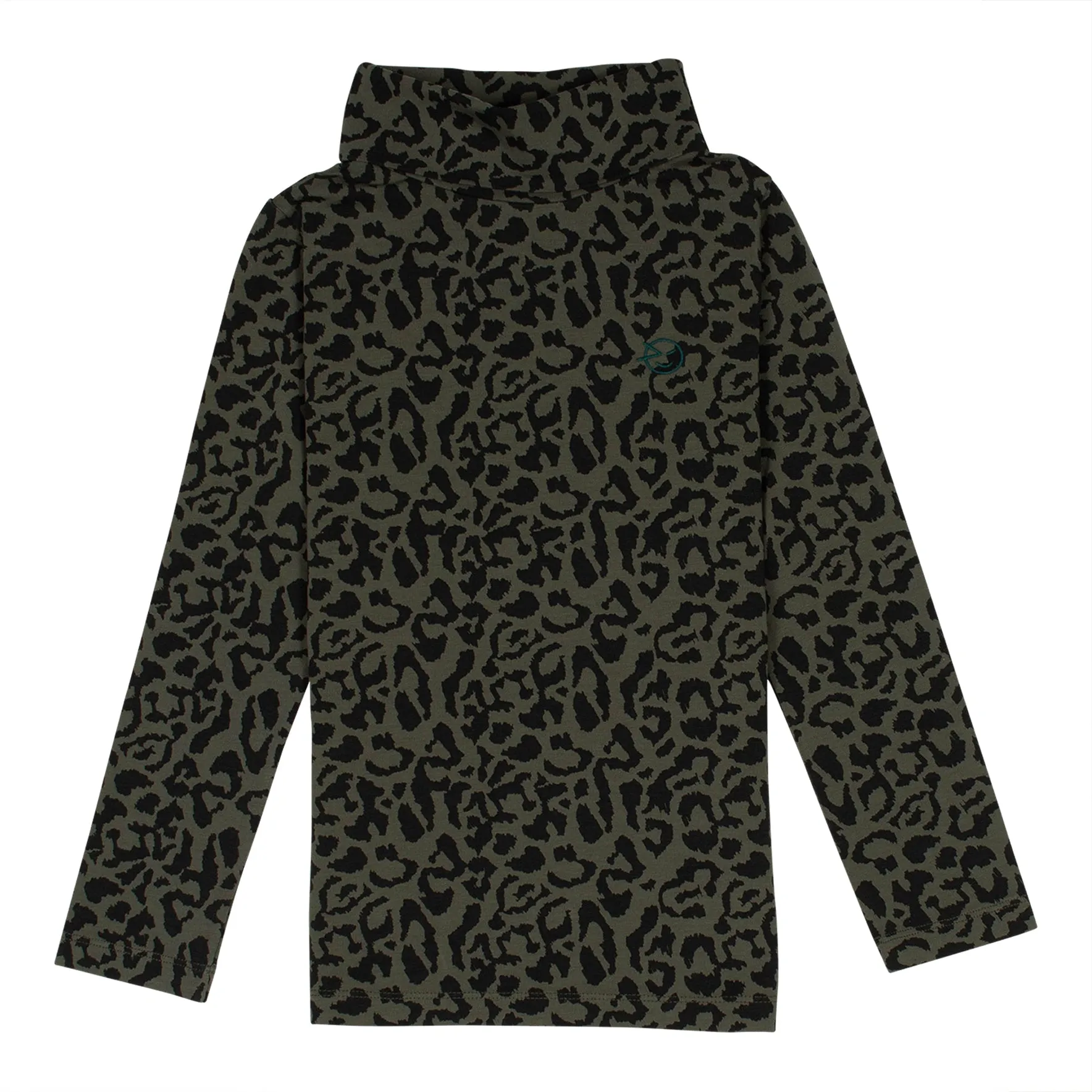 top l/s turtleneck leopard - khaki leopard