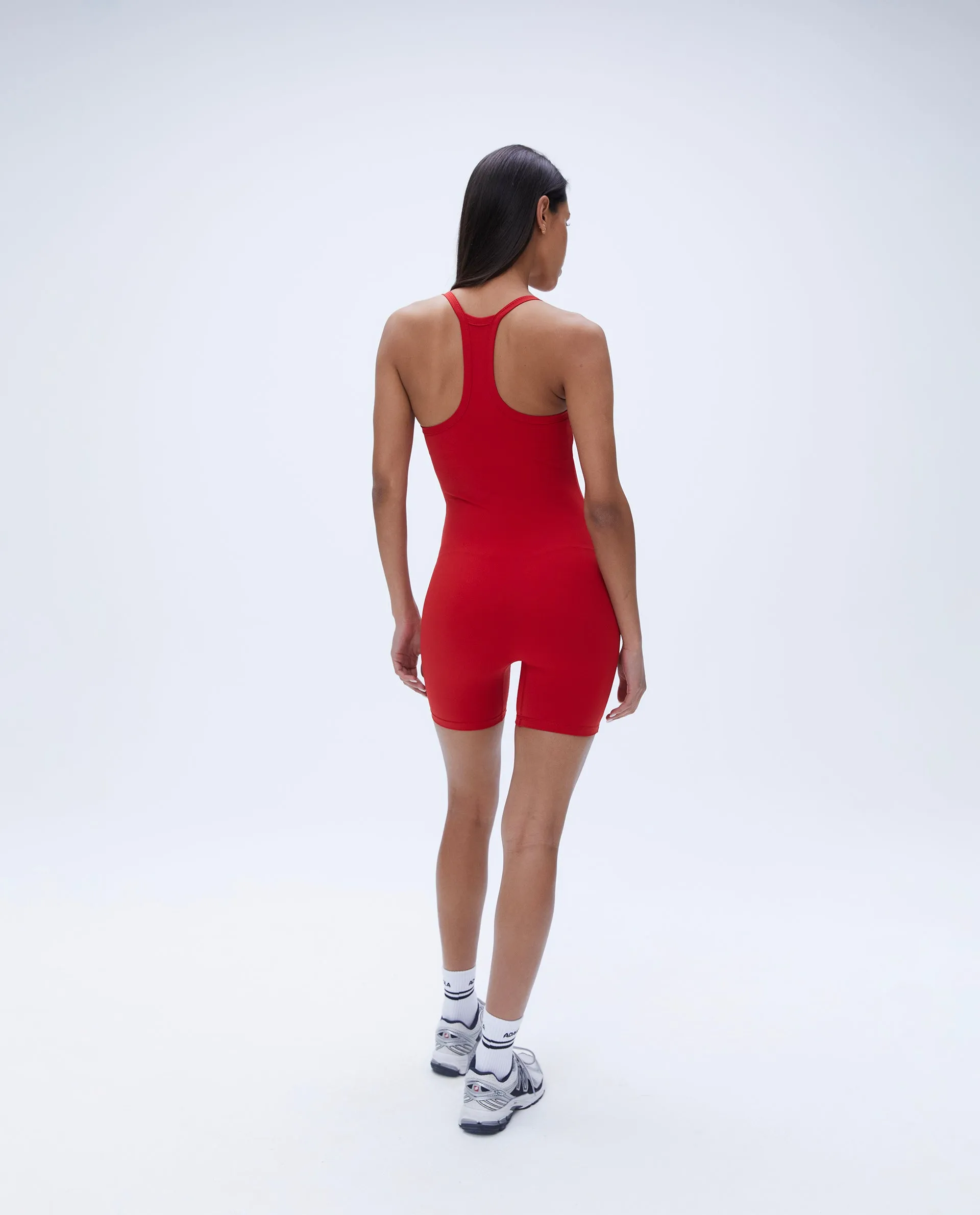 Ultimate Strappy Racer Romper - Classic Red