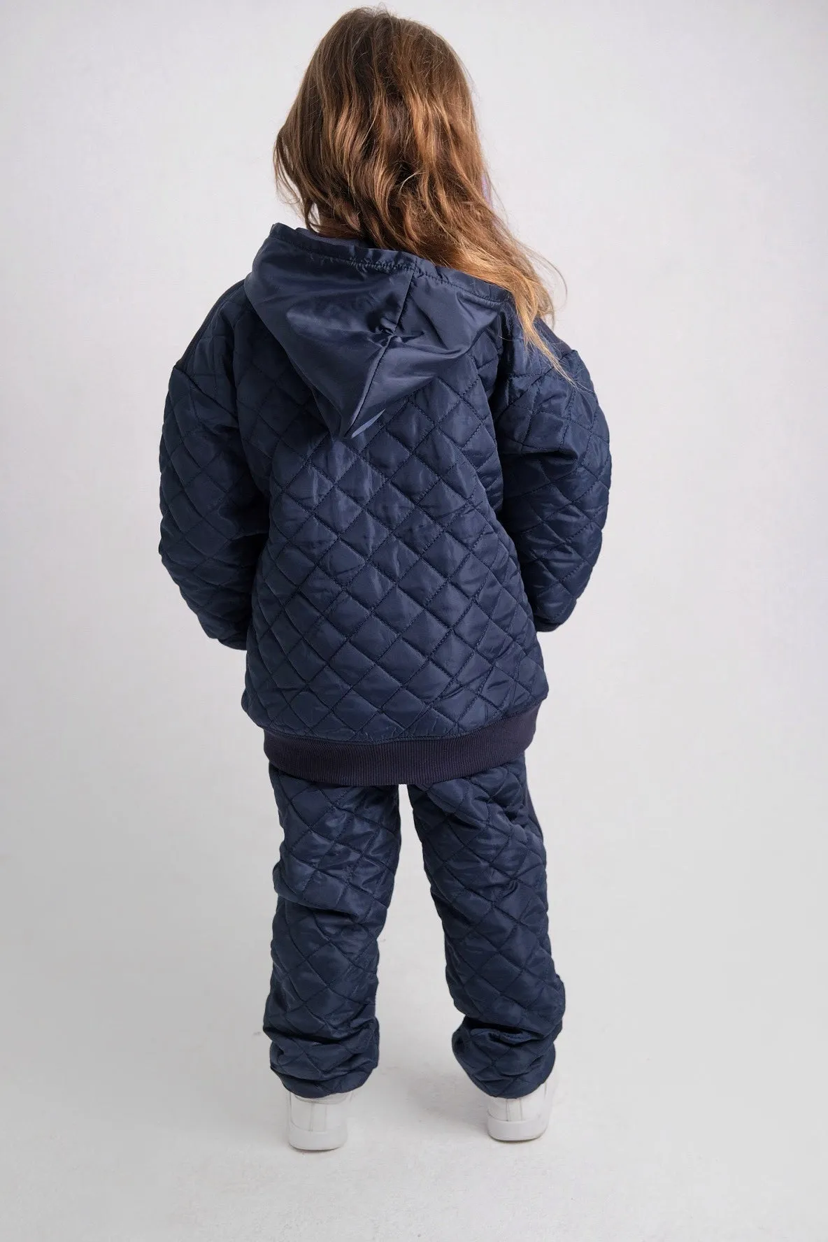 Unisex Navy Quilted Comfy Sweatpants