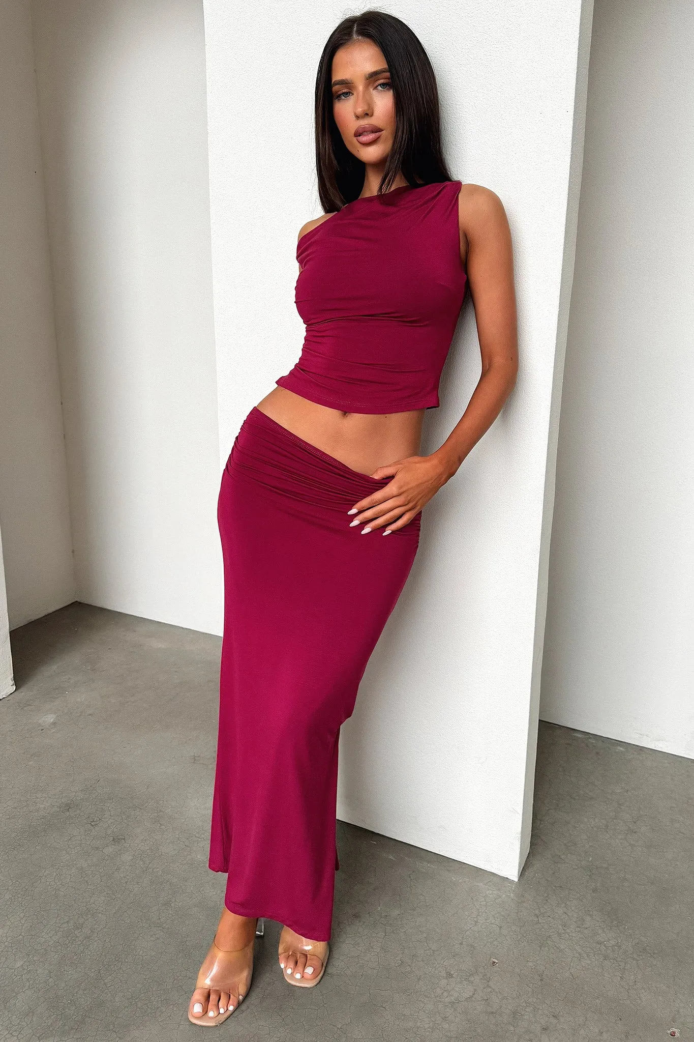 Vamika Maxi Skirt - Burgundy