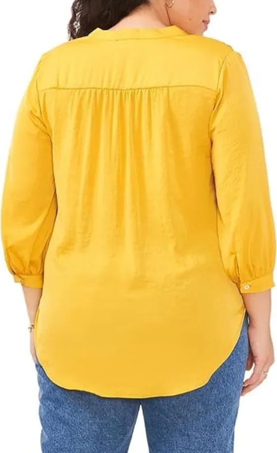 Vince Camuto Plus Size V-Neck 3/4-Sleeve Blouse