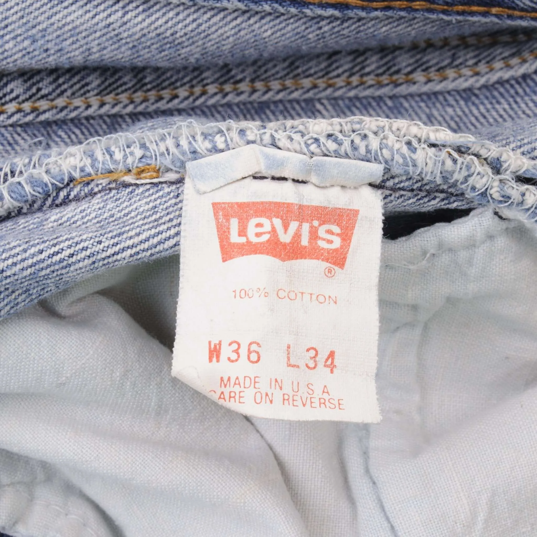 VINTAGE LEVIS 501 JEANS INDIGO 1980S SIZE W35 L33 MADE IN USA