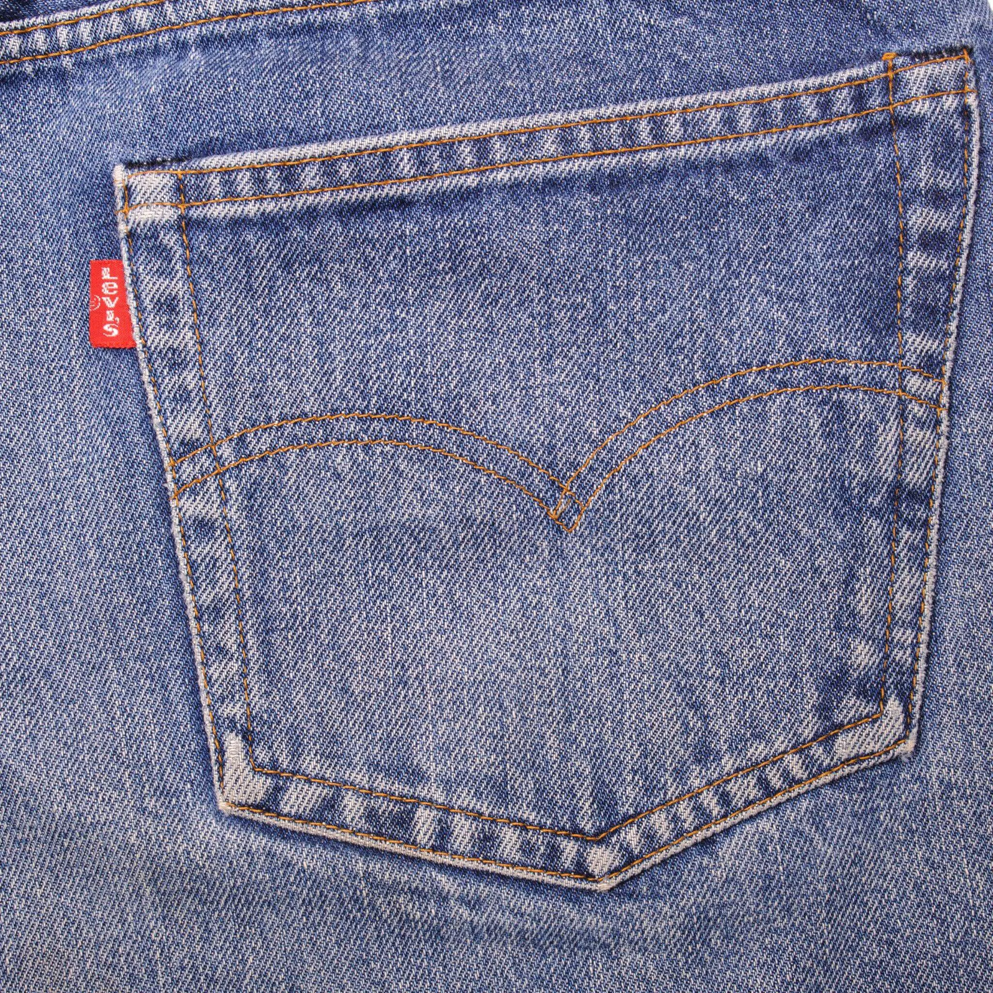 VINTAGE LEVIS 501 JEANS INDIGO early  1980s SIZE 35W L28 MADE IN USA WITH SELVEDGE