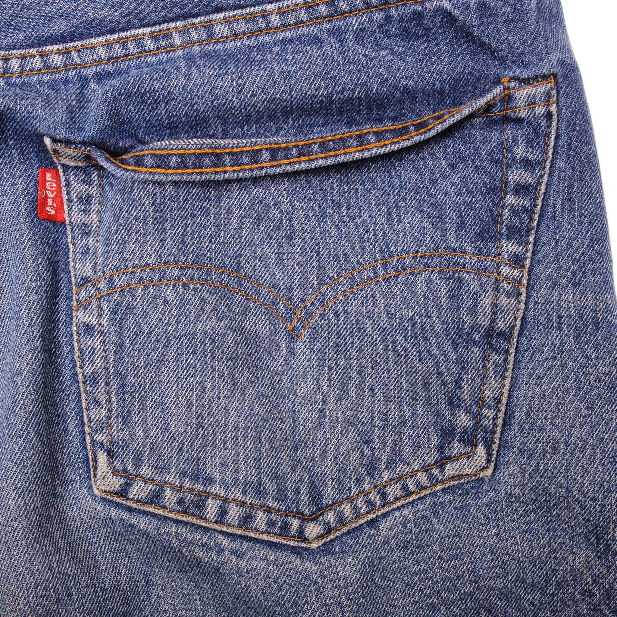 VINTAGE LEVIS 501 JEANS INDIGO early  1980s SIZE 35W L28 MADE IN USA WITH SELVEDGE