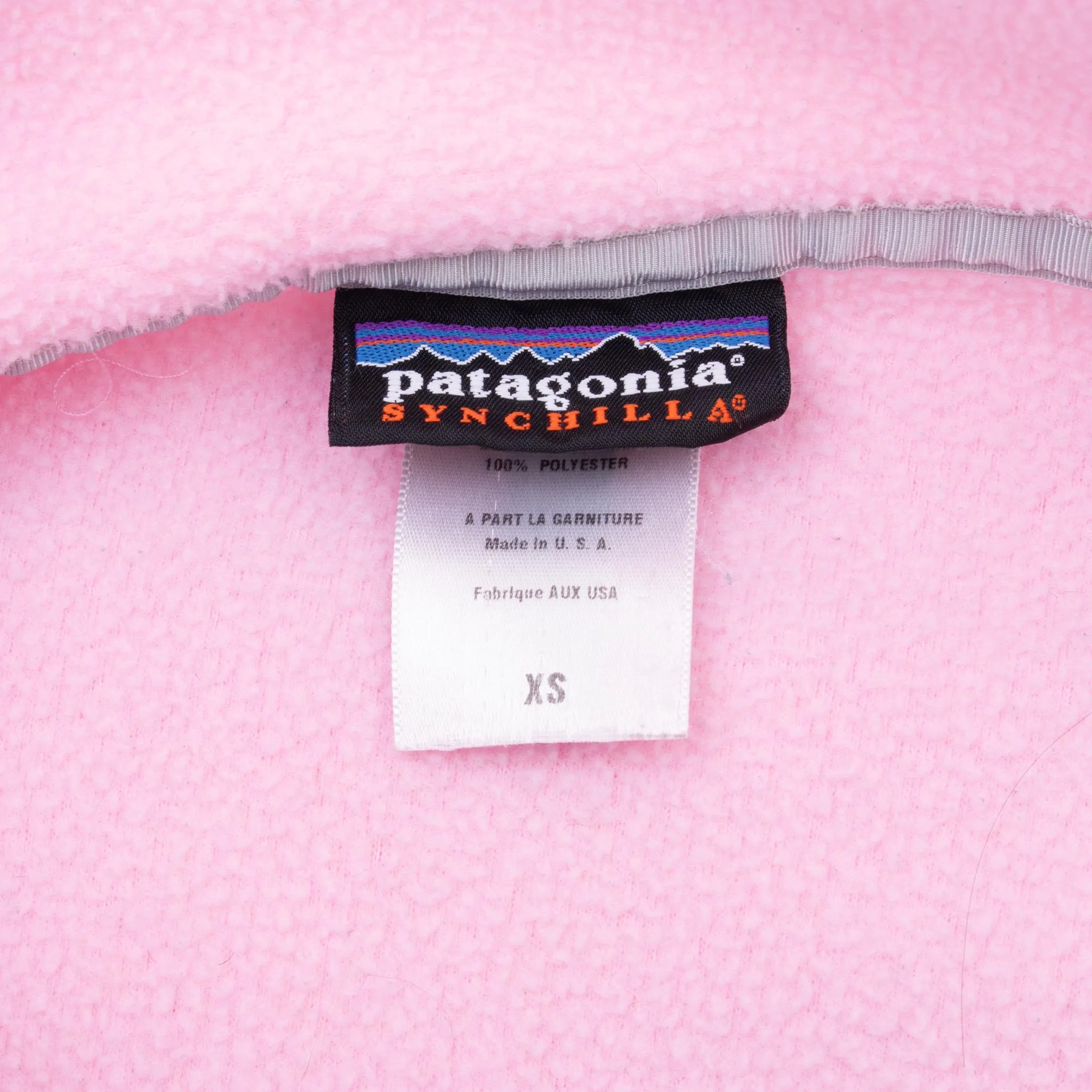 VINTAGE PATAGONIA PINK SYNCHILLA SNAP T FLEECE PULLOVER JACKET 2000S XS MADE USA