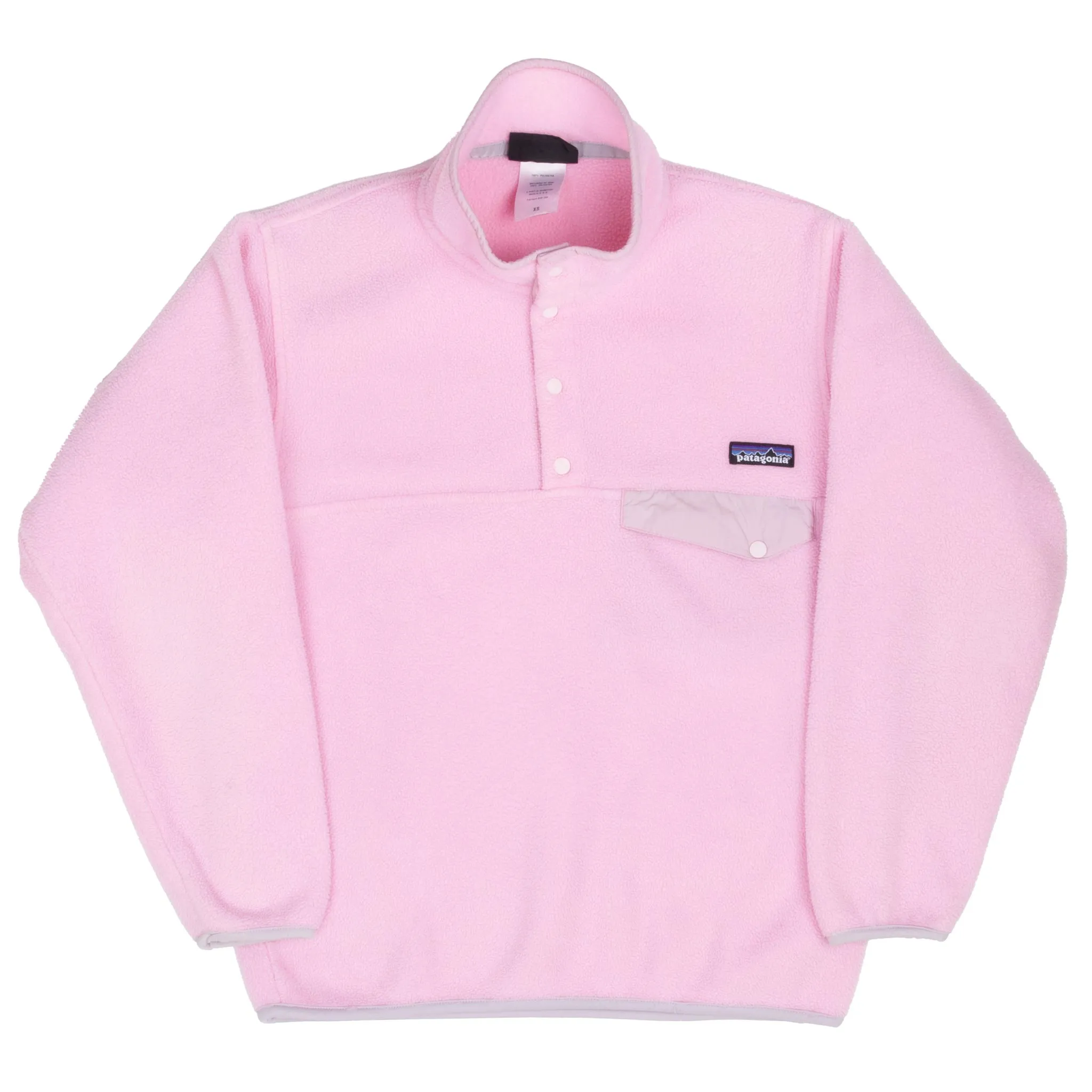 VINTAGE PATAGONIA PINK SYNCHILLA SNAP T FLEECE PULLOVER JACKET 2000S XS MADE USA