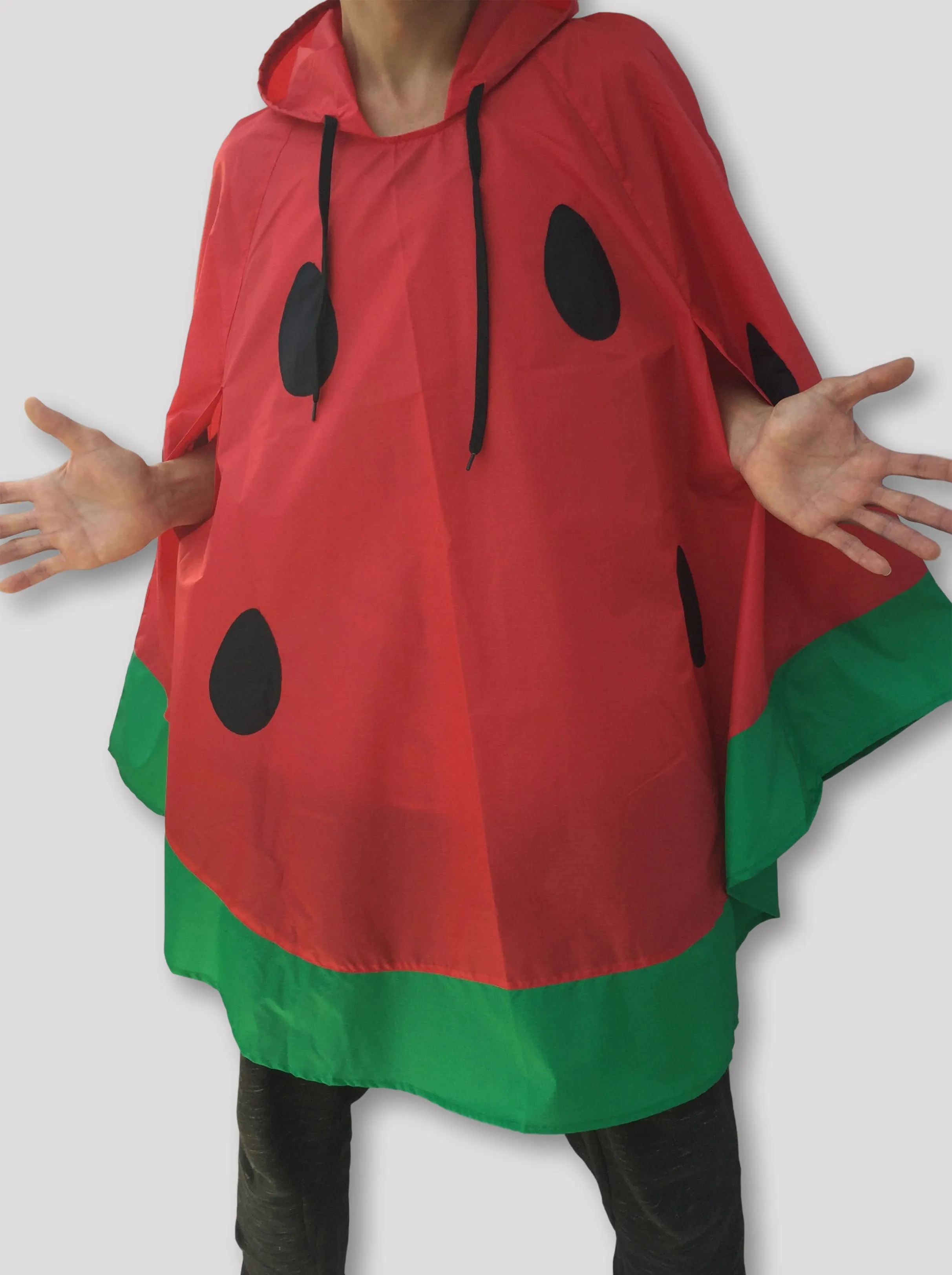 Watermelon Rain Poncho Red