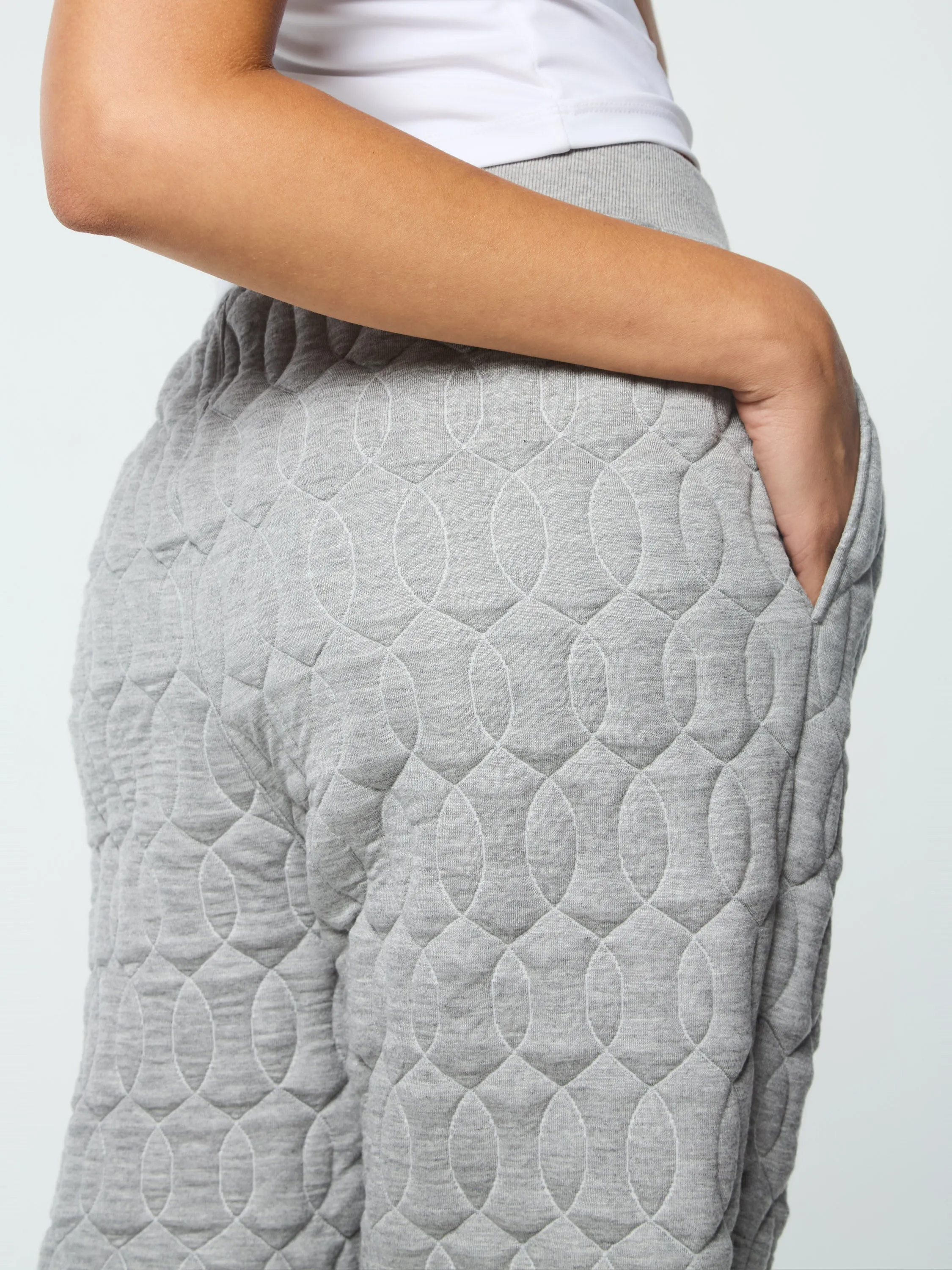 Women's Aversa Quilted Sweatpant- Heather Grey