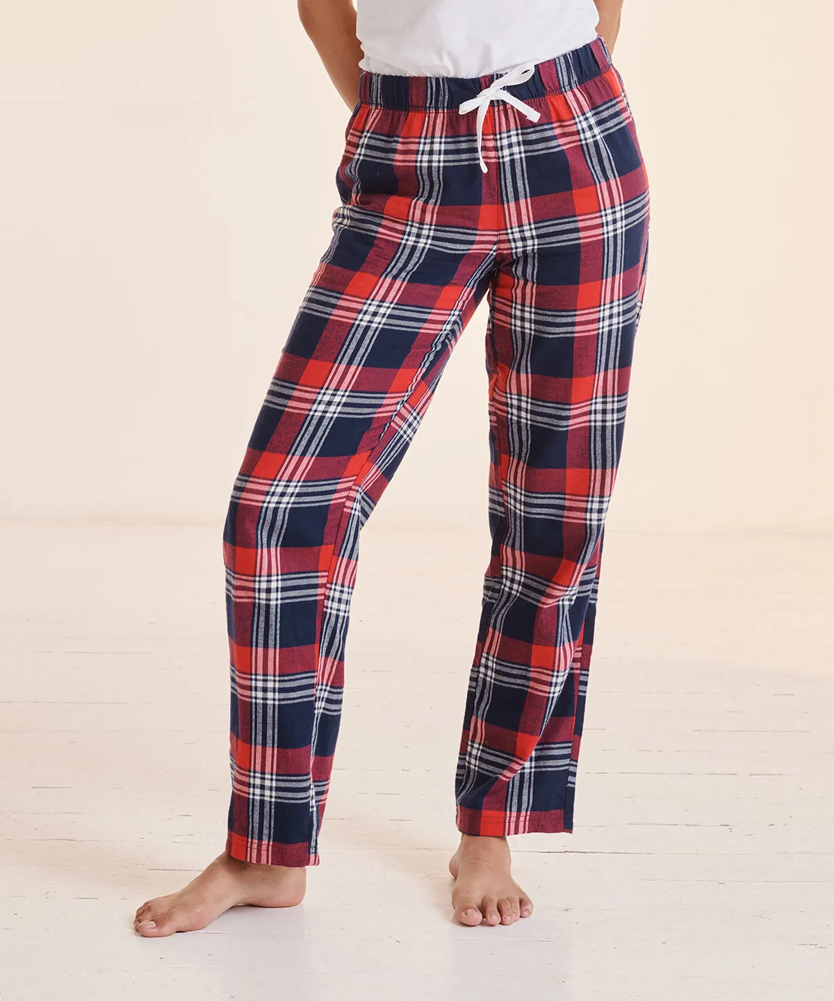 Womens tartan lounge pants | Navy/Green Check