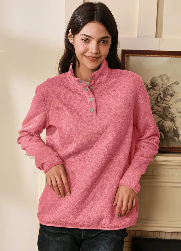 Women's Ultra Soft 1/4 Quilted Fleece Pullover Mountain Outdoor Shirt