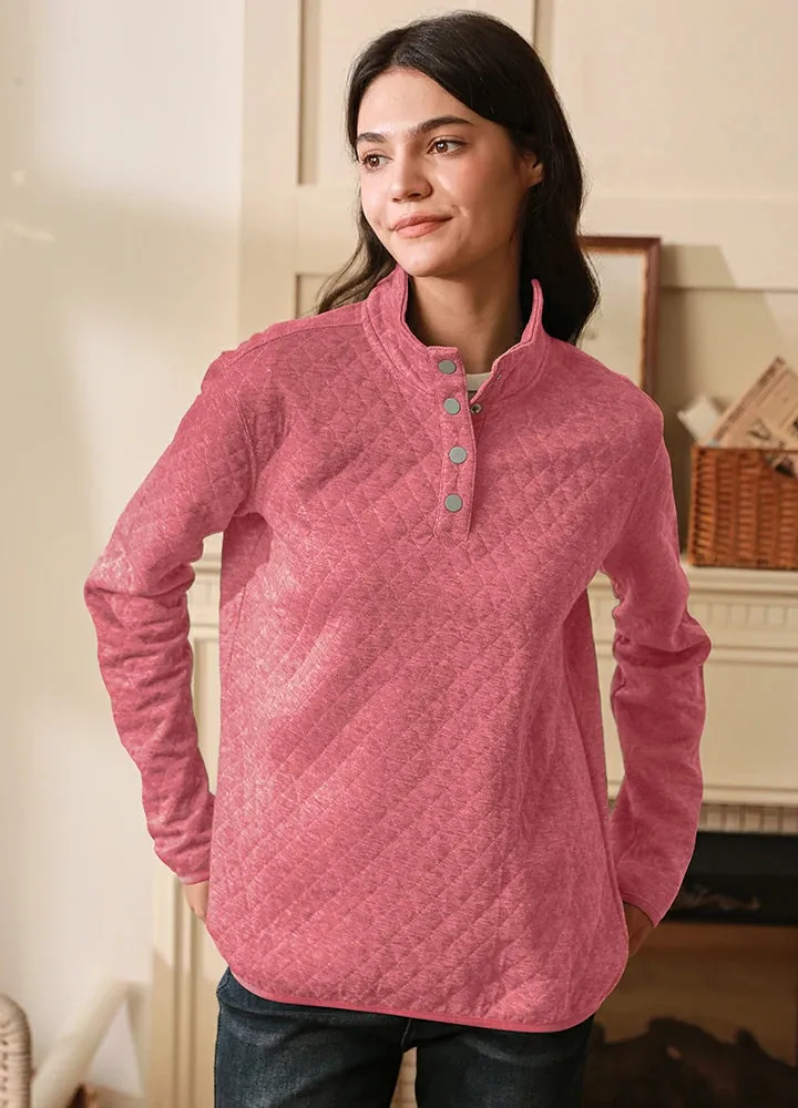 Women's Ultra Soft 1/4 Quilted Fleece Pullover Mountain Outdoor Shirt