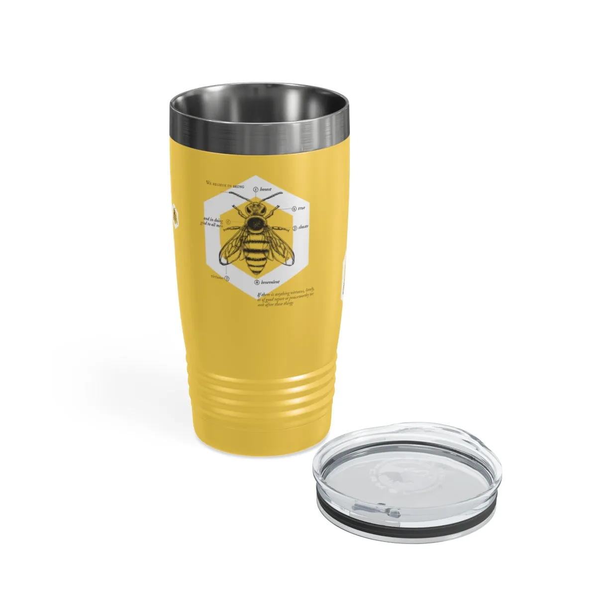 Yellow “We Believe” Steel Tumbler